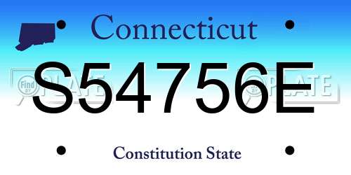 S54756E Connecticut License Plate
