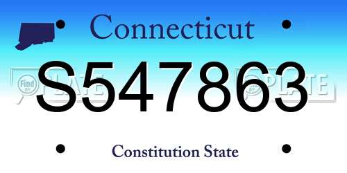 S547863 Connecticut License Plate