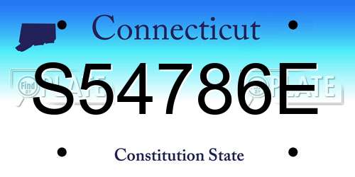 S54786E Connecticut License Plate