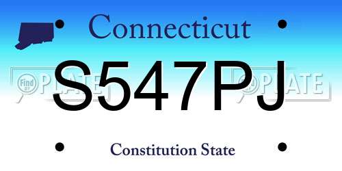 S547PJ Connecticut License Plate