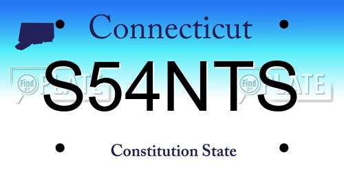 S54NTS Connecticut License Plate