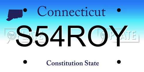S54ROY Connecticut License Plate
