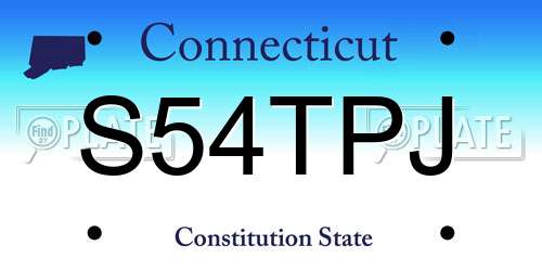 S54TPJ Connecticut License Plate