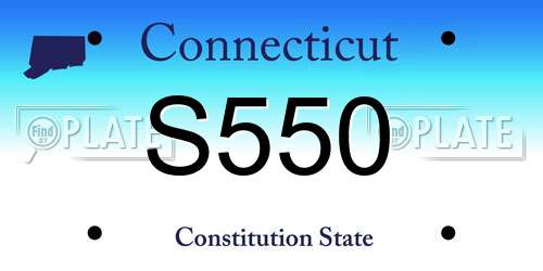 S550 Connecticut License Plate