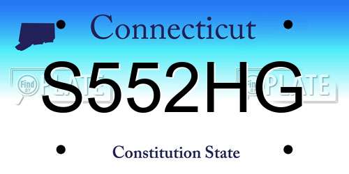 S552HG Connecticut License Plate