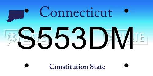 S553DM Connecticut License Plate