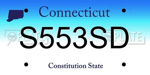 S553SD Connecticut License Plate