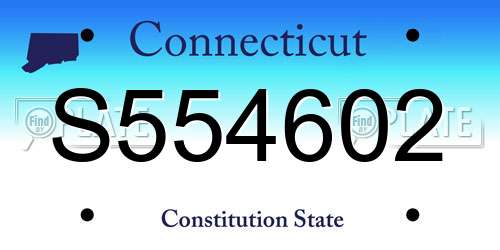 S554602 Connecticut License Plate