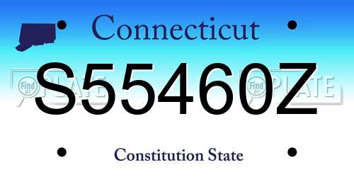 S55460Z Connecticut License Plate