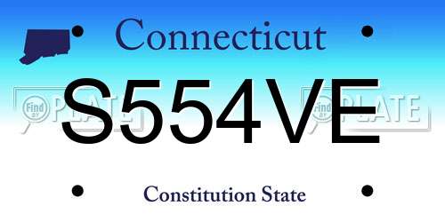 S554VE Connecticut License Plate