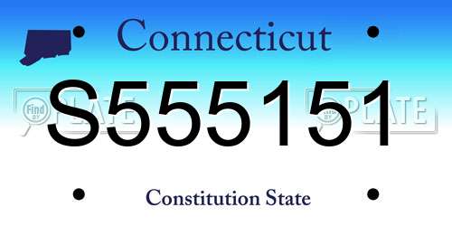 S555151 Connecticut License Plate