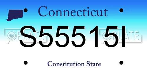 S55515I Connecticut License Plate