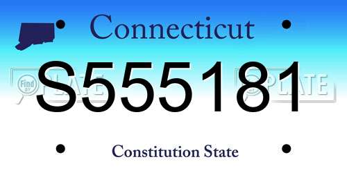 S555181 Connecticut License Plate