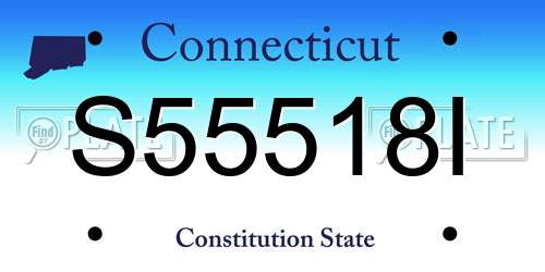 S55518I Connecticut License Plate