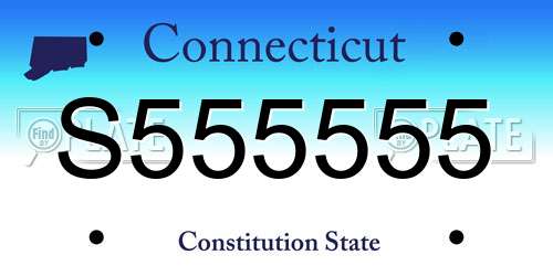 S555555 Connecticut License Plate