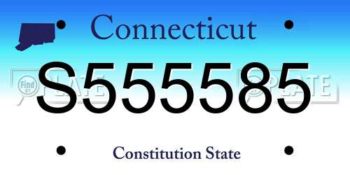 S555585 Connecticut License Plate