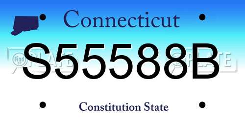 S55588B Connecticut License Plate