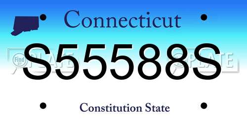 S55588S Connecticut License Plate