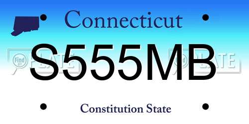 S555MB Connecticut License Plate