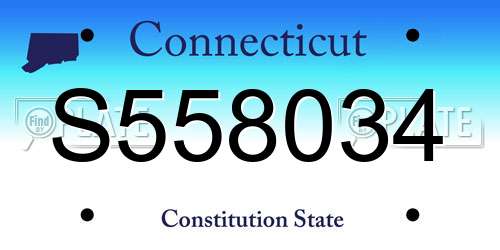 S558034 Connecticut License Plate