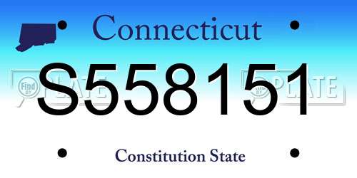 S558151 Connecticut License Plate