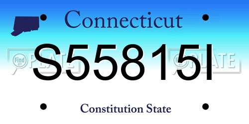 S55815I Connecticut License Plate