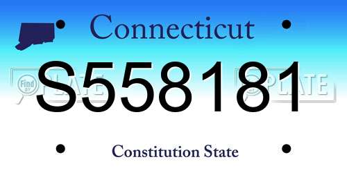 S558181 Connecticut License Plate