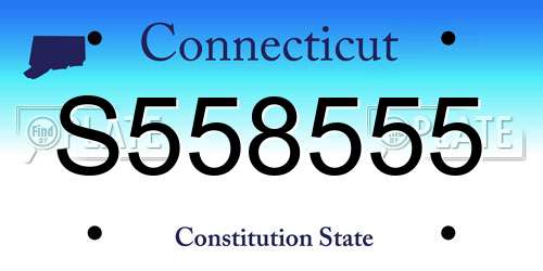 S558555 Connecticut License Plate