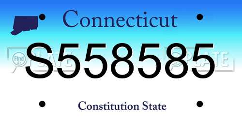 S558585 Connecticut License Plate
