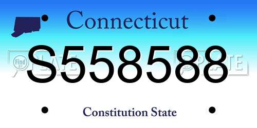 S558588 Connecticut License Plate