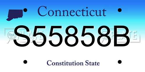 S55858B Connecticut License Plate