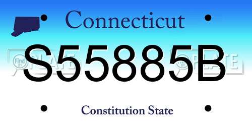 S55885B Connecticut License Plate