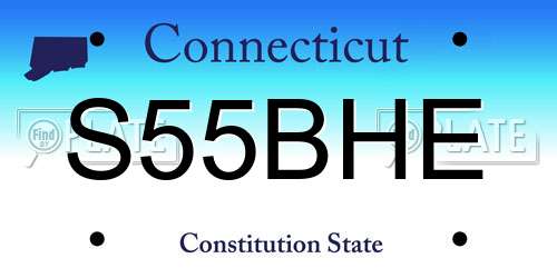 S55BHE Connecticut License Plate