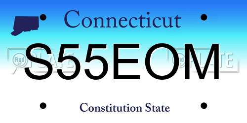 S55EOM Connecticut License Plate