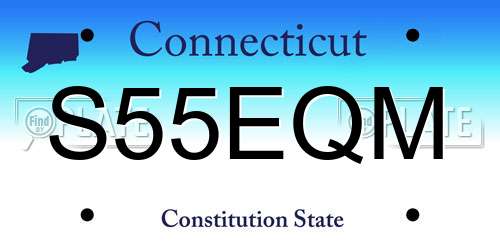S55EQM Connecticut License Plate