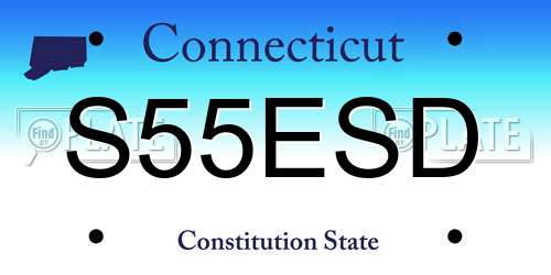 S55ESD Connecticut License Plate