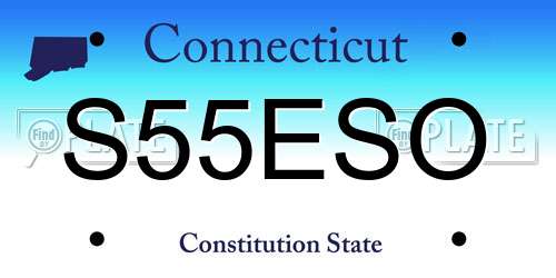 S55ESO Connecticut License Plate