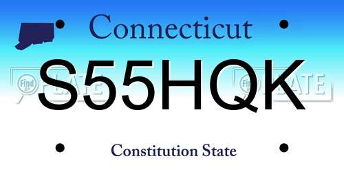 S55HQK Connecticut License Plate