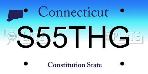 S55THG Connecticut License Plate