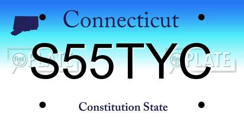 S55TYC Connecticut License Plate