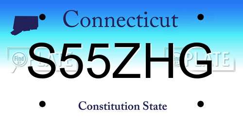 S55ZHG Connecticut License Plate
