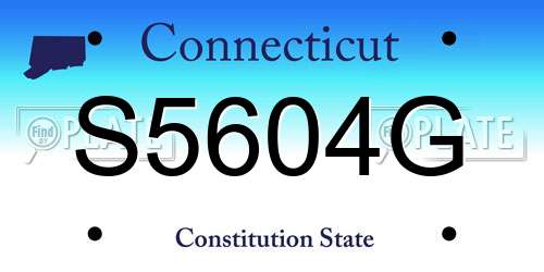 S5604G Connecticut License Plate