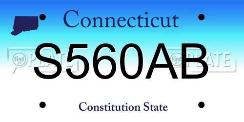S560AB Connecticut License Plate