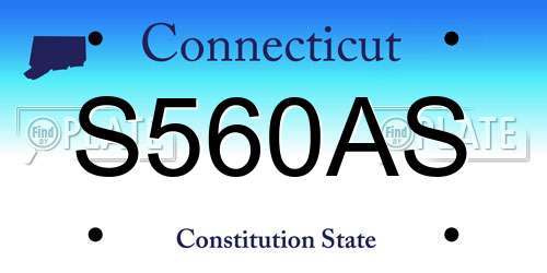 S560AS Connecticut License Plate