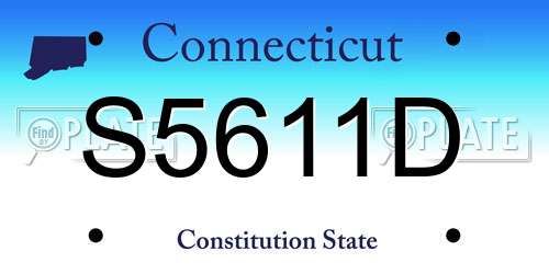 S5611D Connecticut License Plate