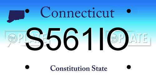 S561IO Connecticut License Plate