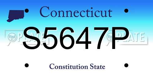 S5647P Connecticut License Plate