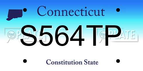 S564TP Connecticut License Plate