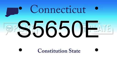 S5650E Connecticut License Plate