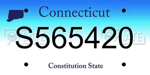 S565420 Connecticut License Plate